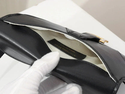 Dior Black Leather Mini Saddle Bag