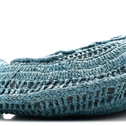 Raffia Calfskin Summer Banana Hobo Stormy Sea