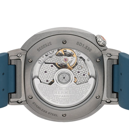 Stainless Steel Rubber Diamond Bezel 36mm Cut Automatic Watch Bleu Brume