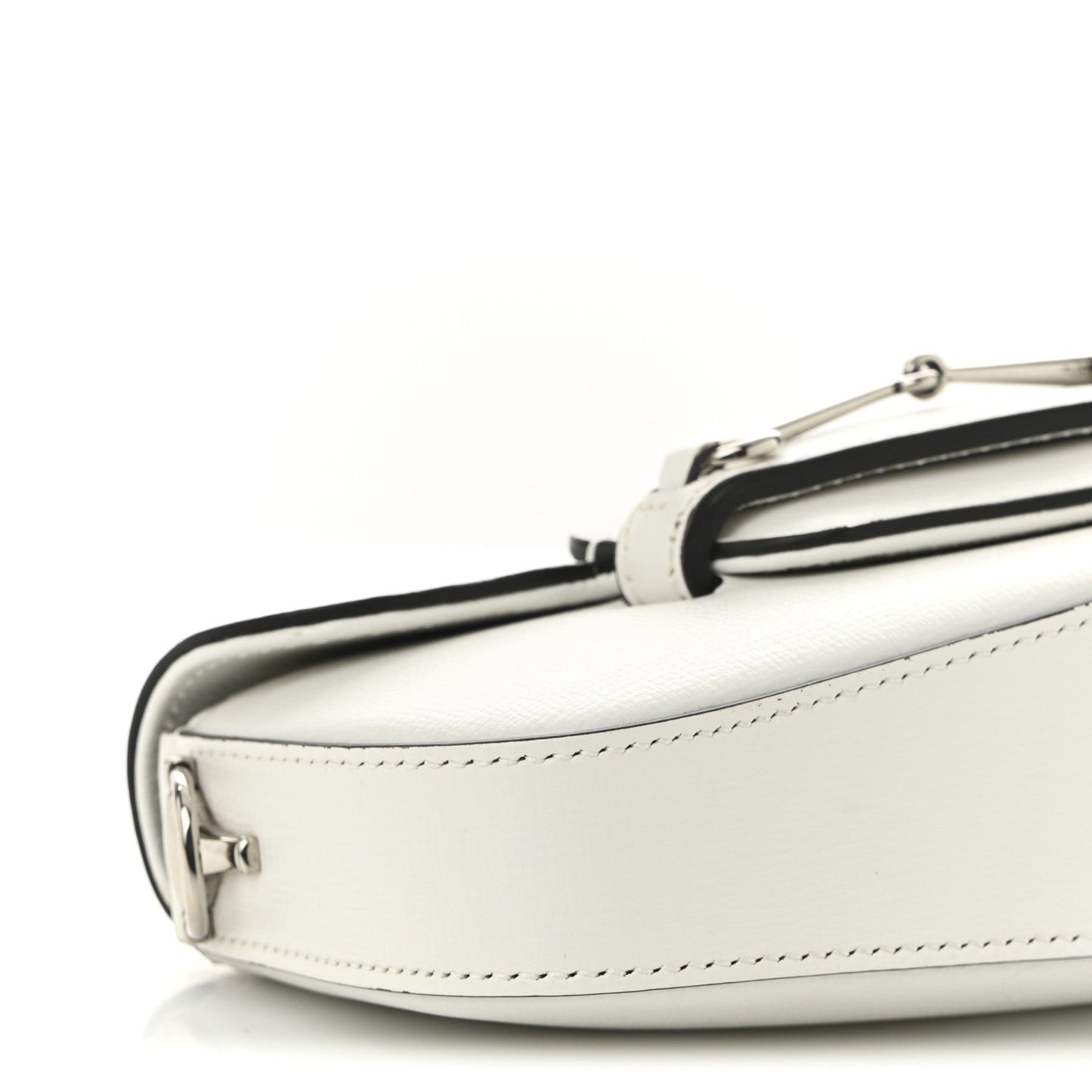 Demetra Mini Horsebit 1955 Asymmetric Shoulder Bag Great White