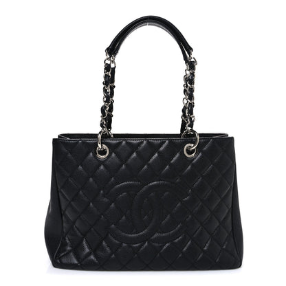 Caviar Quilted Grand Shopping Tote GST Black