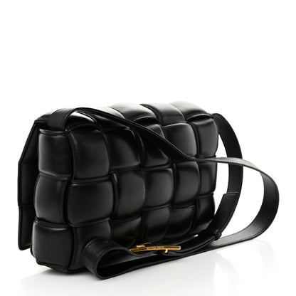 Nappa Maxi Intreccio Padded Cassette Crossbody Bag Black