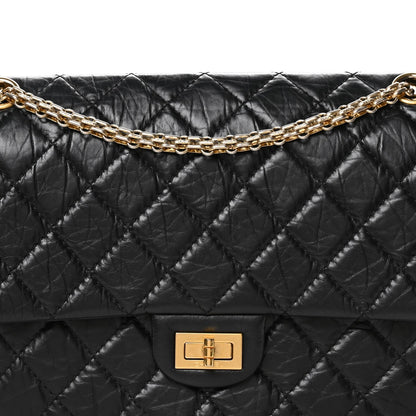 Aged Calfskin Quilted 2.55 Reissue 226 Flap Black