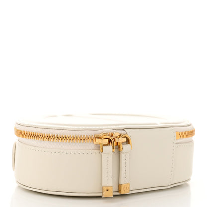 Calfskin CD Signature Oval Crossbody Camera Bag Latte