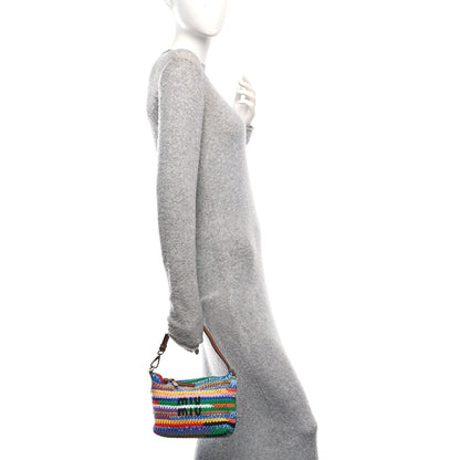 Fabric Crochet Pouch Multicolor