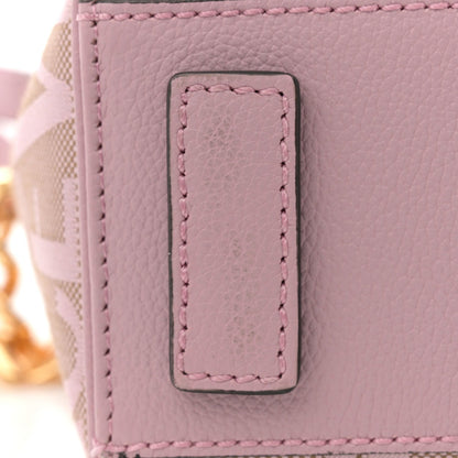 Calfskin Canvas Allover La Medusa Small Top Handle Handbag Pink