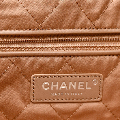Shiny Calfskin Quilted Small Chanel 22 Beige