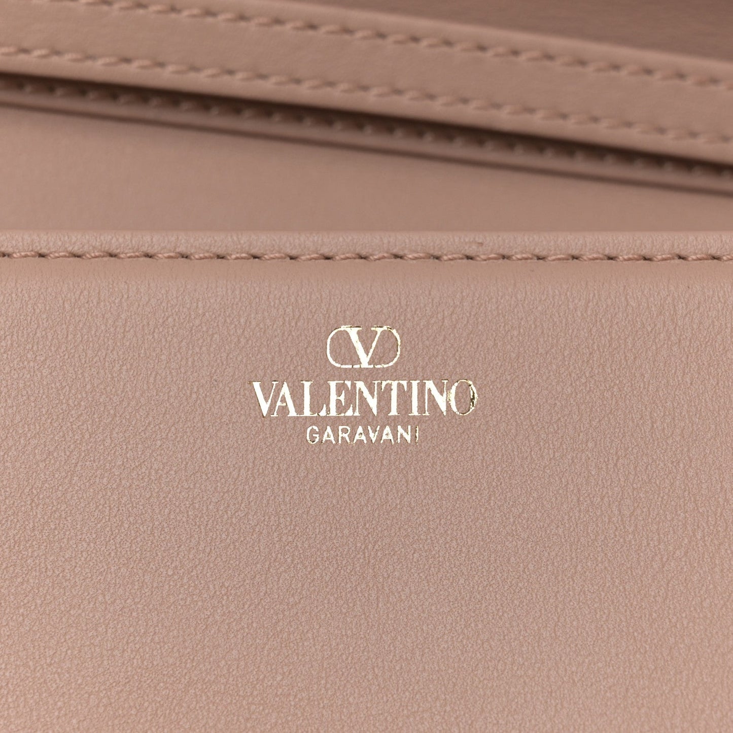 Calfskin Enamel Vlogo Loco Shoulder Bag Rose Cannelle
