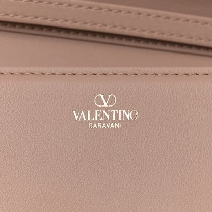 Calfskin Enamel Vlogo Loco Shoulder Bag Rose Cannelle