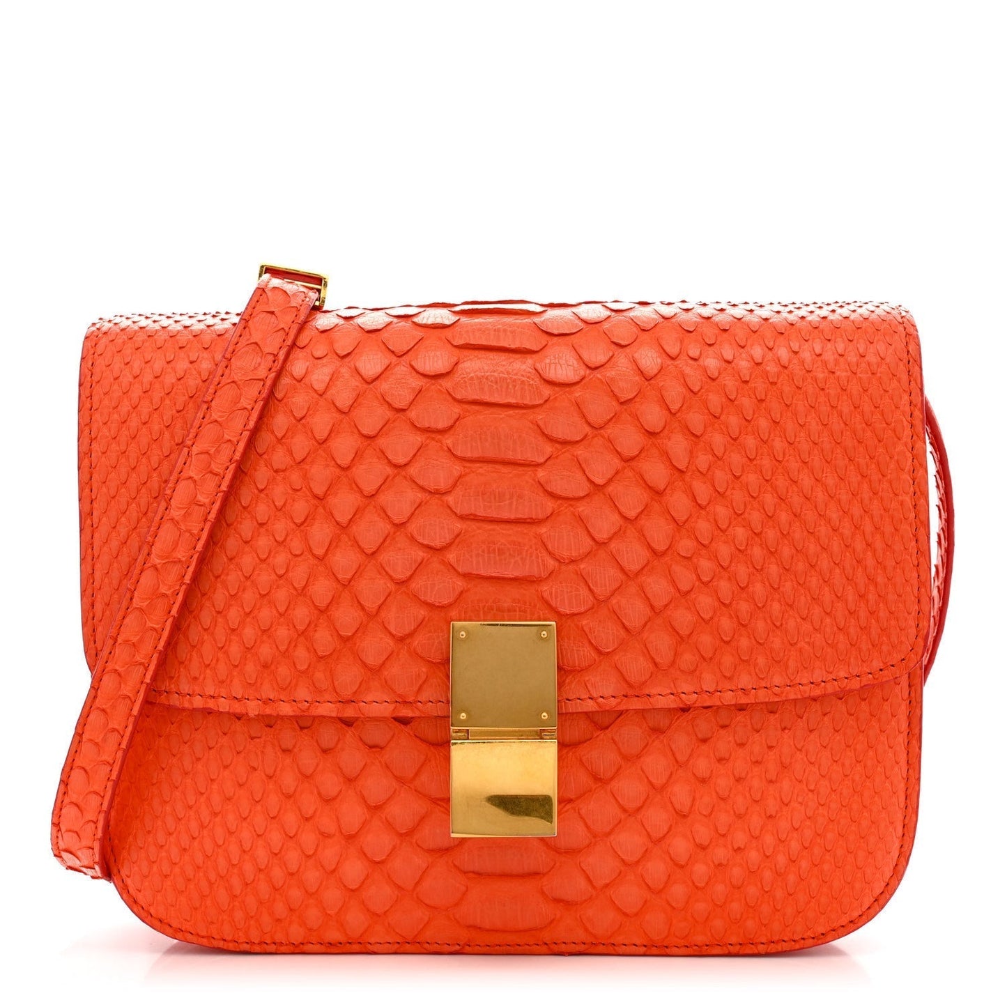 Snakeskin Classic Box Flap Orange