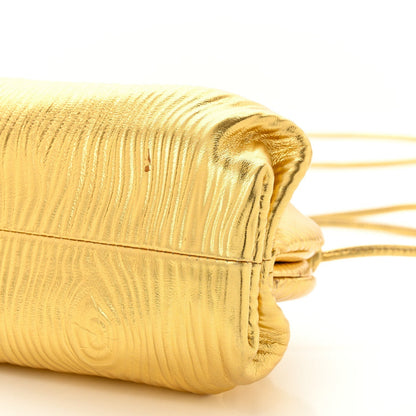 Metallic Bark Calfskin The Mini Pouch Gold