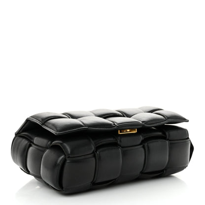 Nappa Maxi Intreccio Padded Cassette Crossbody Bag Black