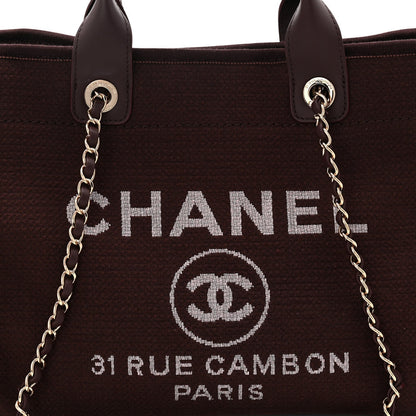 Mixed Fibers Calfskin Small Deauville Tote Burgundy