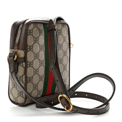 X BALENCIAGA BB Supreme Monogram Web Mini Ophidia Messenger Beige New Acero