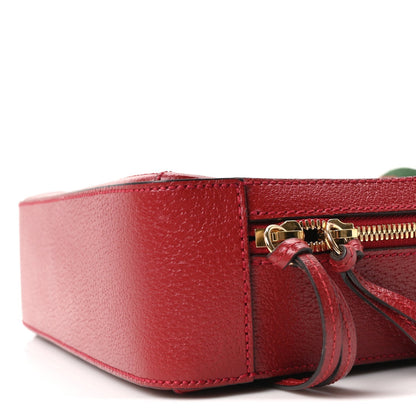 GG Supreme Monogram Flora Web Small Ophidia Top Handle Shoulder Bag Hibiscus Red