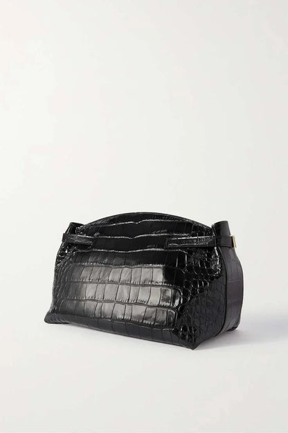FERRAGAMO Hug large croc-effect leather shoulder bag