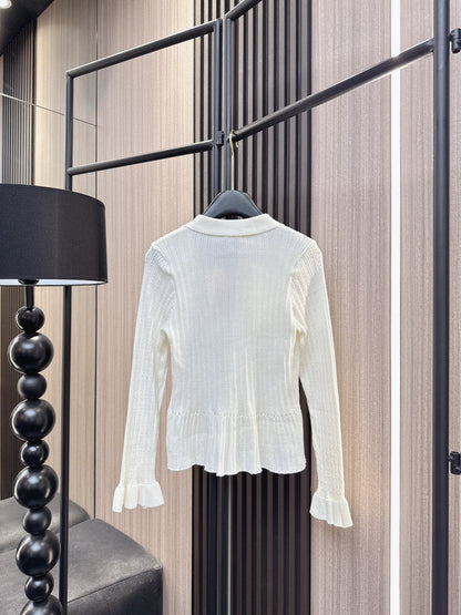Miumiu 2025 V- Cardigan Cotton Wool