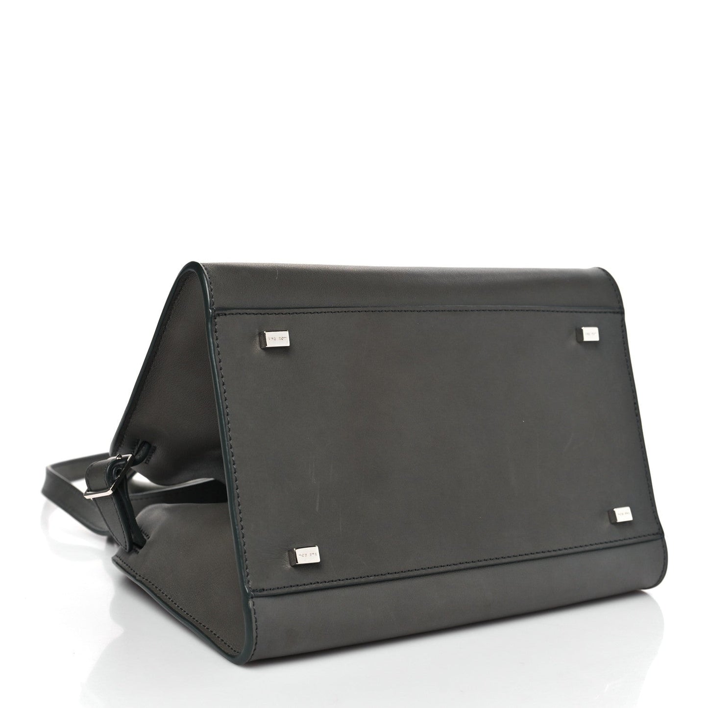 Polished Saddle Calfskin Soft Margaux 10 Bag Koala Grey