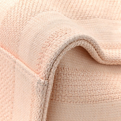 Mixed Fibers Calfskin Striped Medium Deauville Tote Light Pink