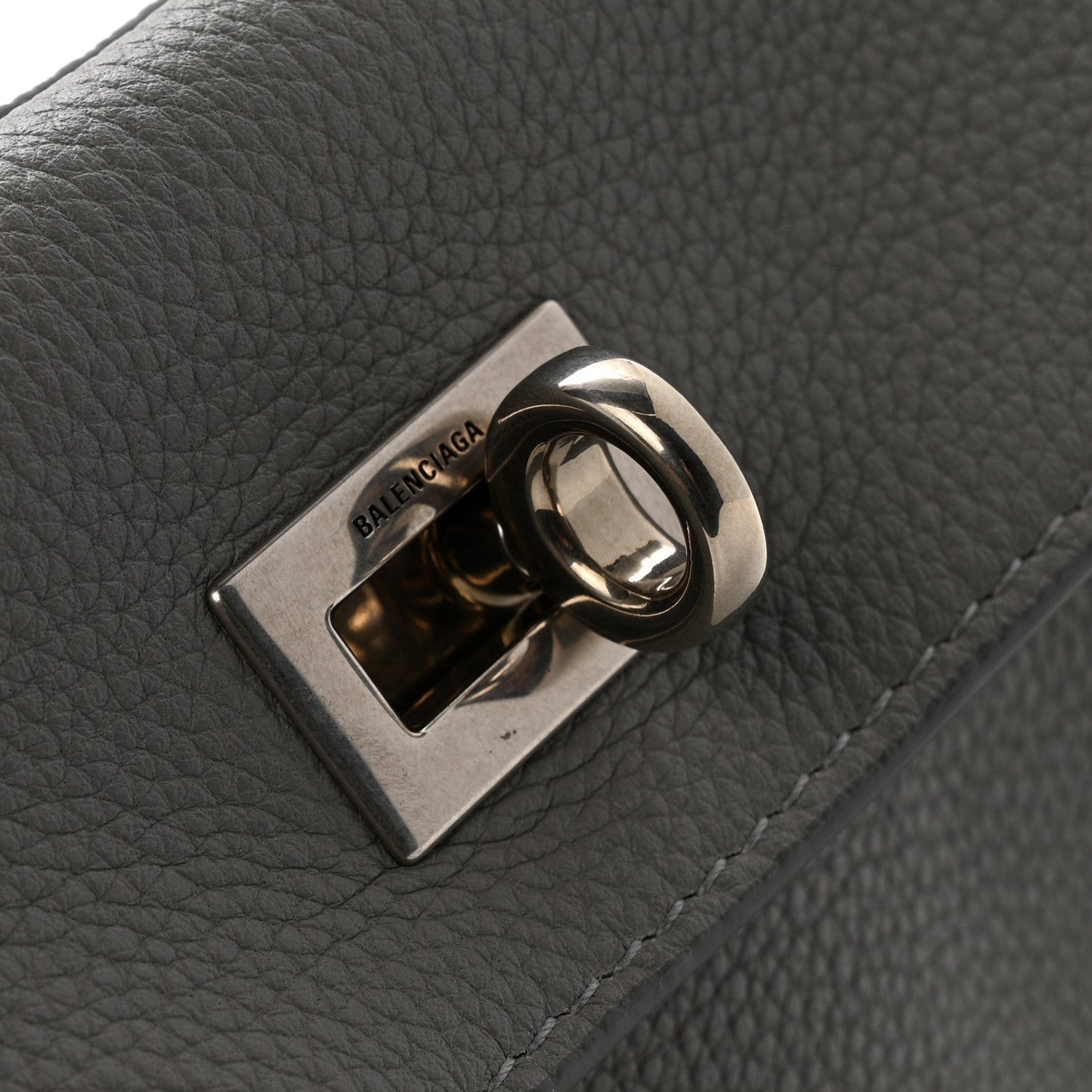 Grained Calfskin Small Rodeo Top Handle Handbag Grey
