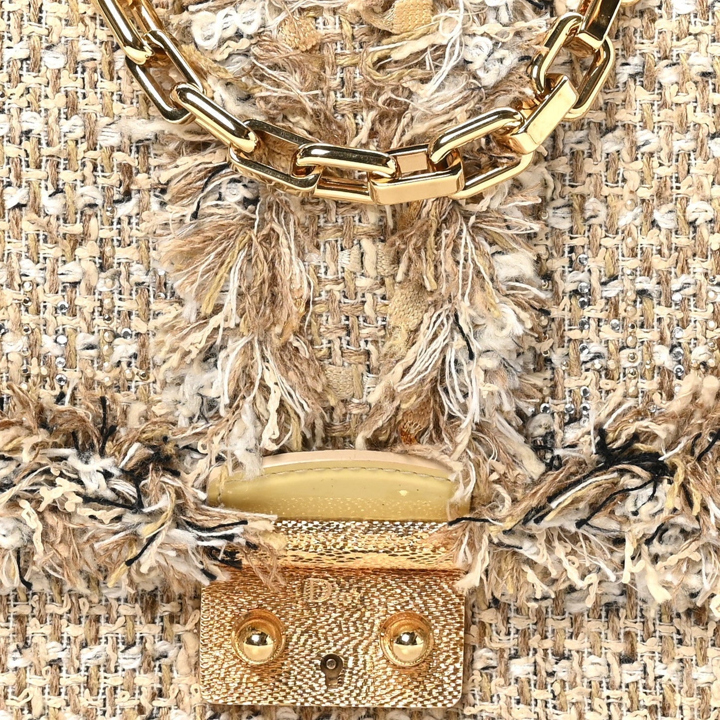 Tweed Medium Miss Dior Flap Beige