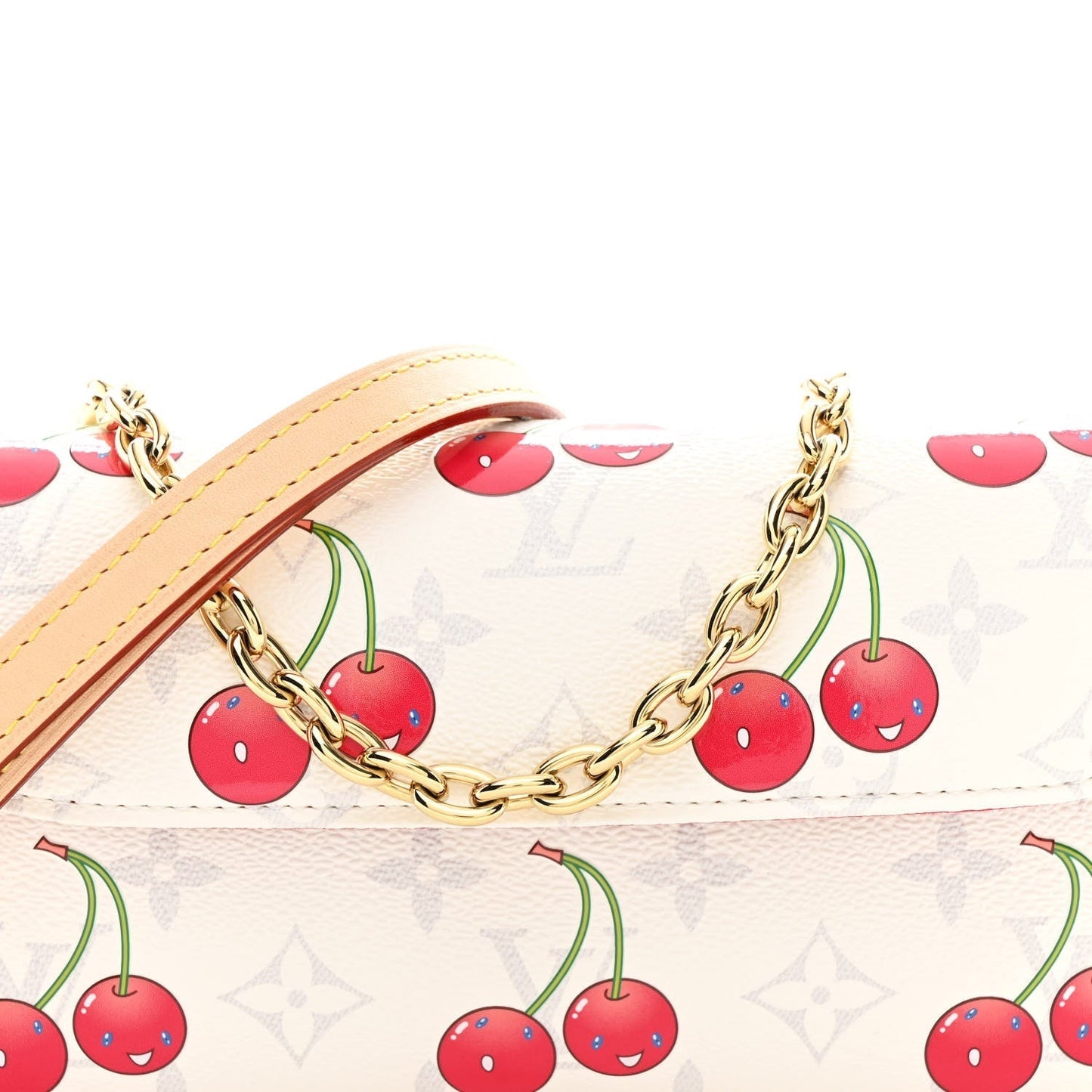 LV X TM Monogram Cerises Ivy Wallet On Chain White