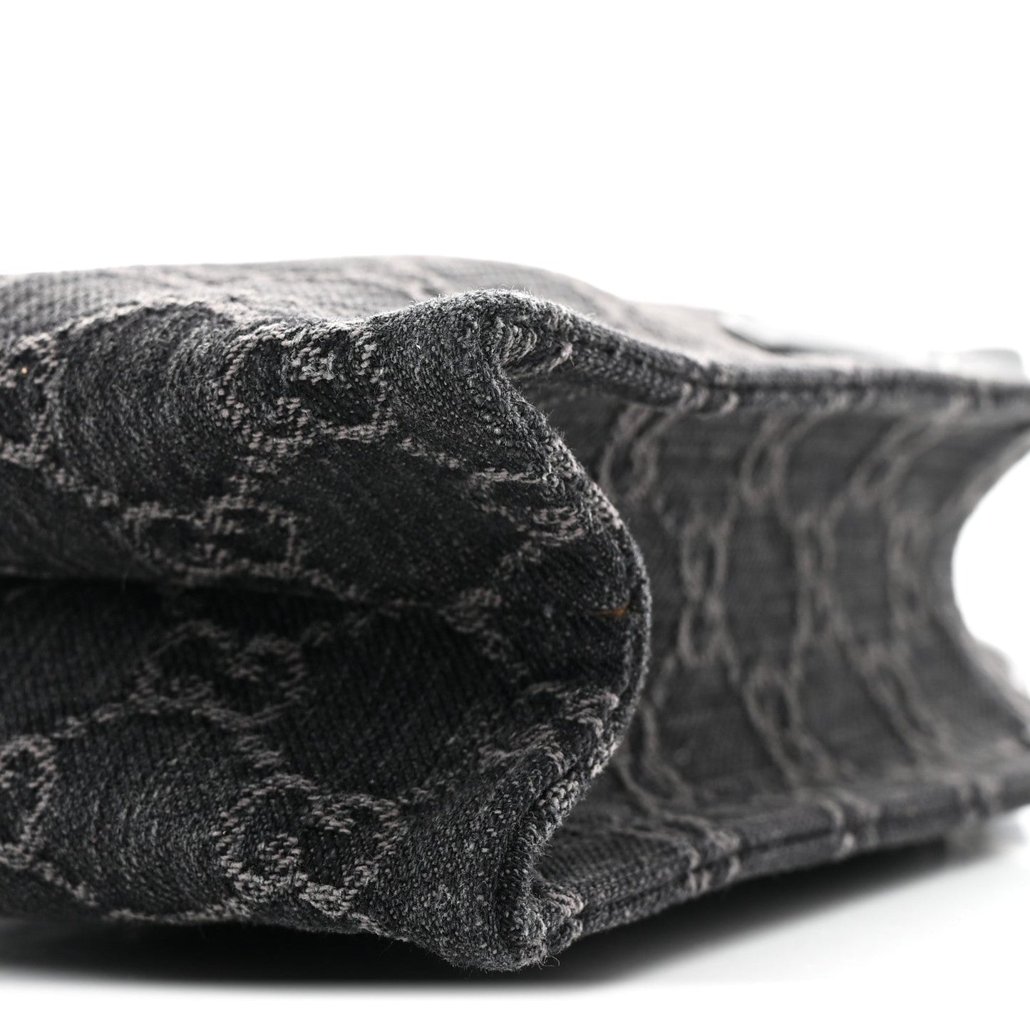 Denim GG Monogram Dollar Calfskin Mini Ophidia Tote Black Grey