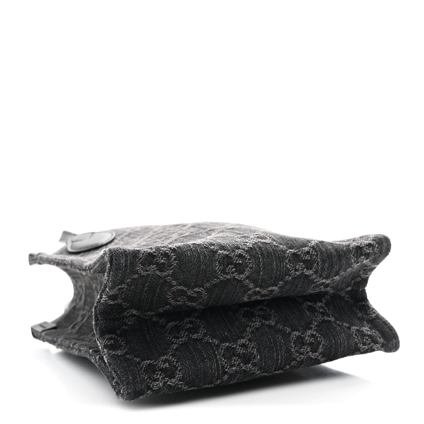 Denim GG Monogram Dollar Calfskin Mini Ophidia Tote Black Grey
