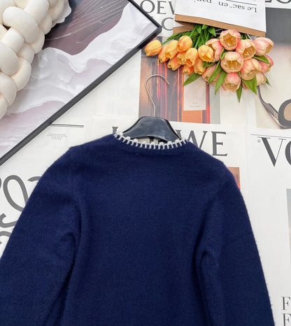 CC 26 Knit Sweater Navy Blue Wool Cashmere 785142