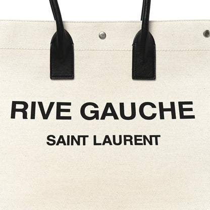 Linen Calfskin Rive Gauche Tote Optic White