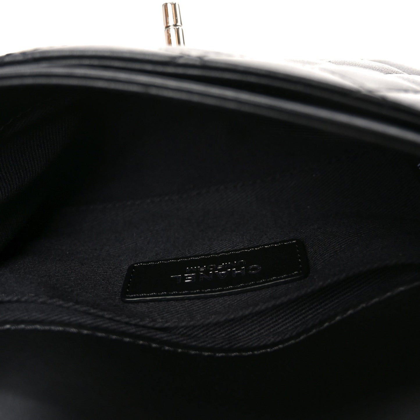 Calfskin Quilted CC Uniform Flap Belt Bag Black