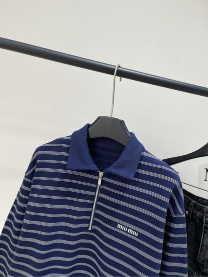Miu Miu 25 Polo Shirt Knitted Cotton Terry 296555