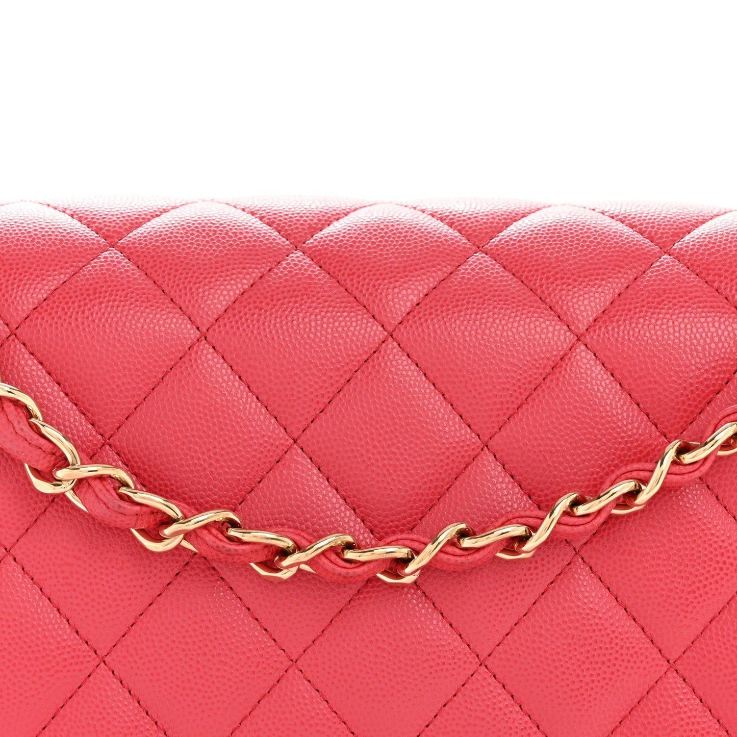 Caviar Quilted Jumbo Double Flap Dark Pink