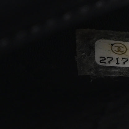 Caviar Stitched Large Lady Coco Shopping Tote Black