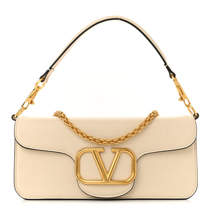 Calfskin Vlogo Loco Shoulder Bag Light Ivory