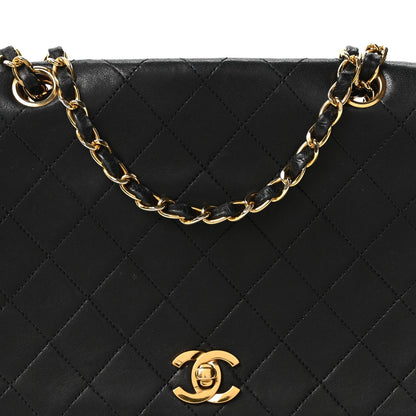 Lambskin Quilted Small Single Flap Black