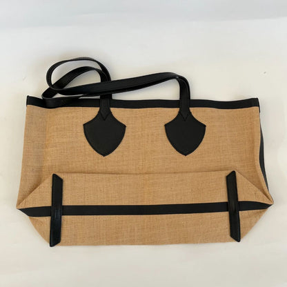 Burberry Raffia Logo Print Medium The Giant Reversible Tote Black