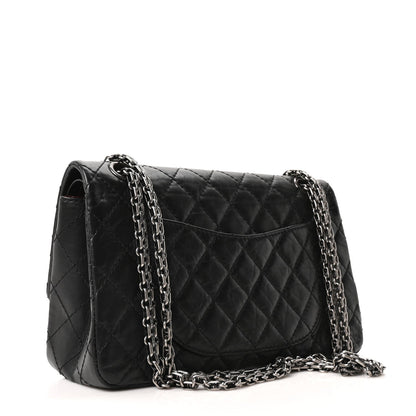 Aged Calfskin Quilted 2.55 Reissue 225 Flap Black