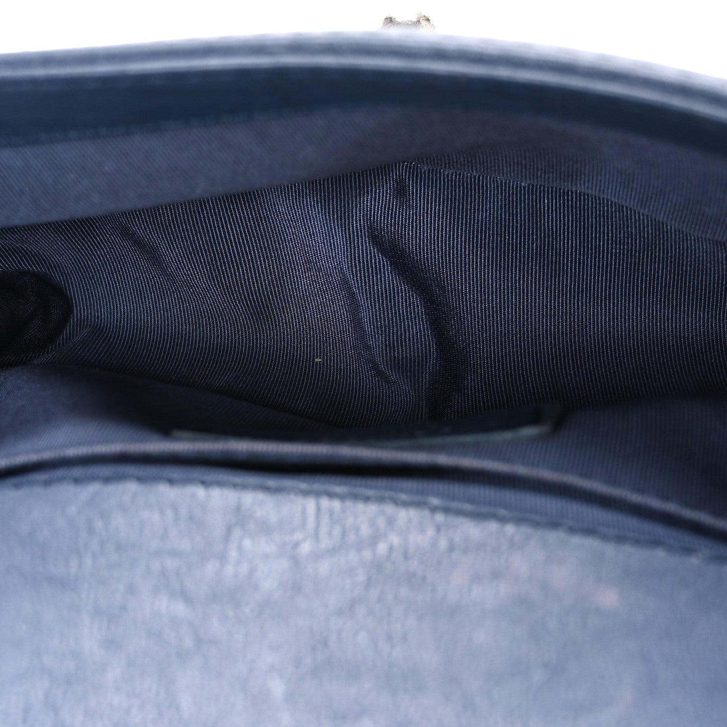 Calfskin Quilted Small Top Handle Boy Flap Navy