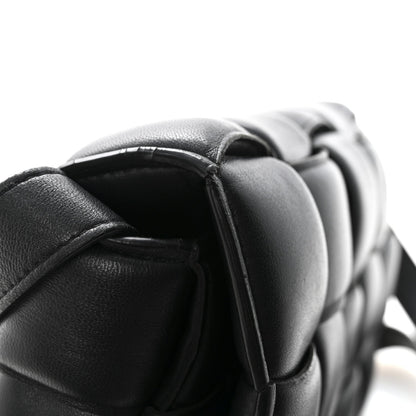 Nappa Maxi Intreccio Padded Cassette Crossbody Bag Black