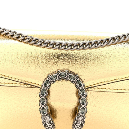 Metallic Calfskin Super Mini Dionysus Shoulder Bag Gold