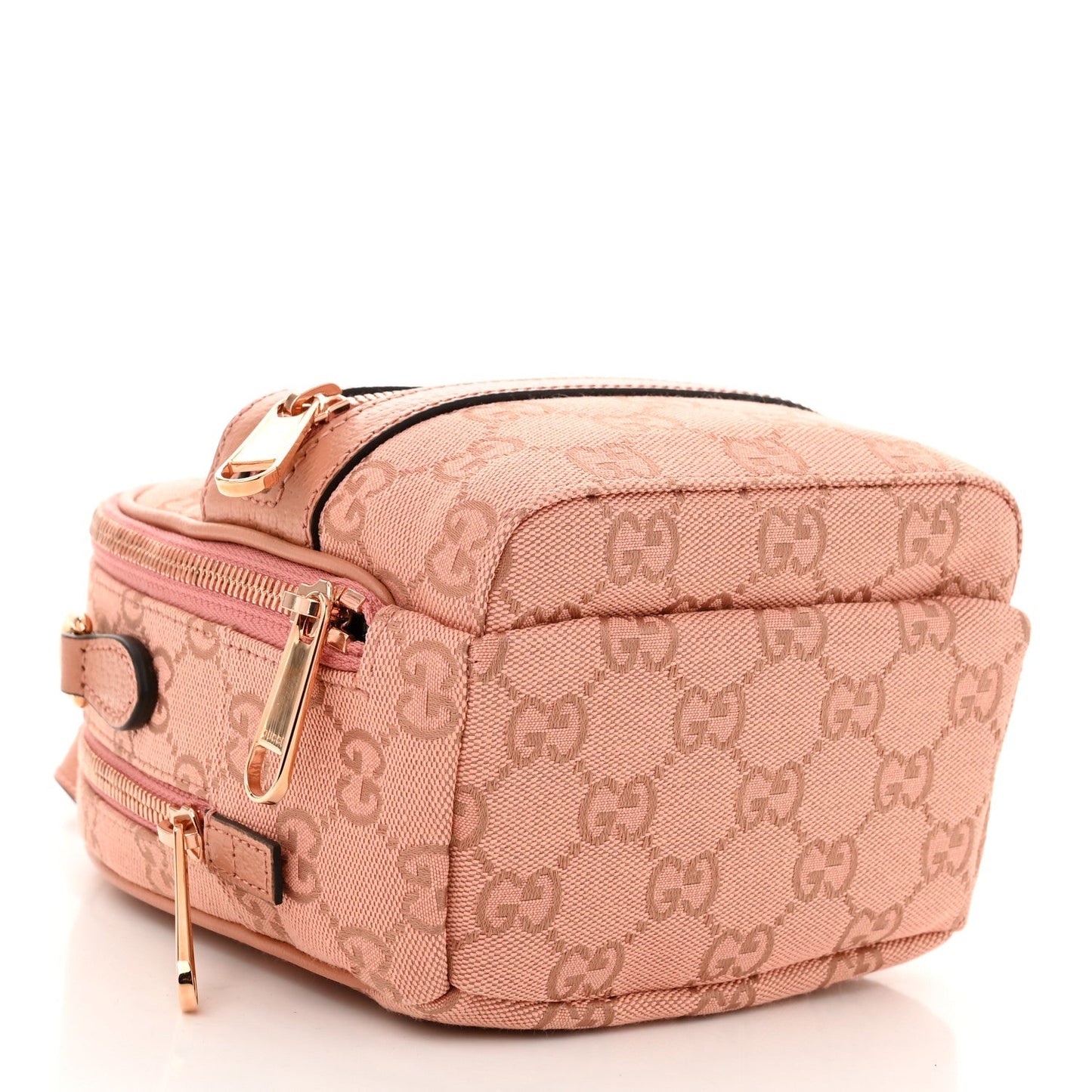 Monogram Textured Dollar Calfskin Mini Ophidia Crossbody  Cloche Rose Pink