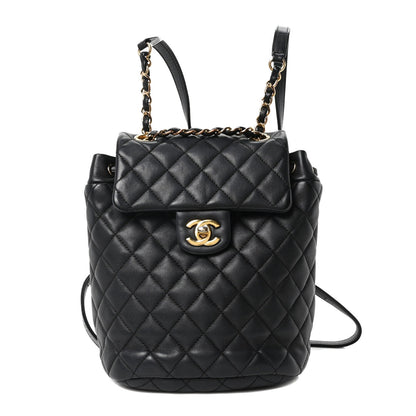 Calfskin Quilted Mini Urban Spirit Backpack Black