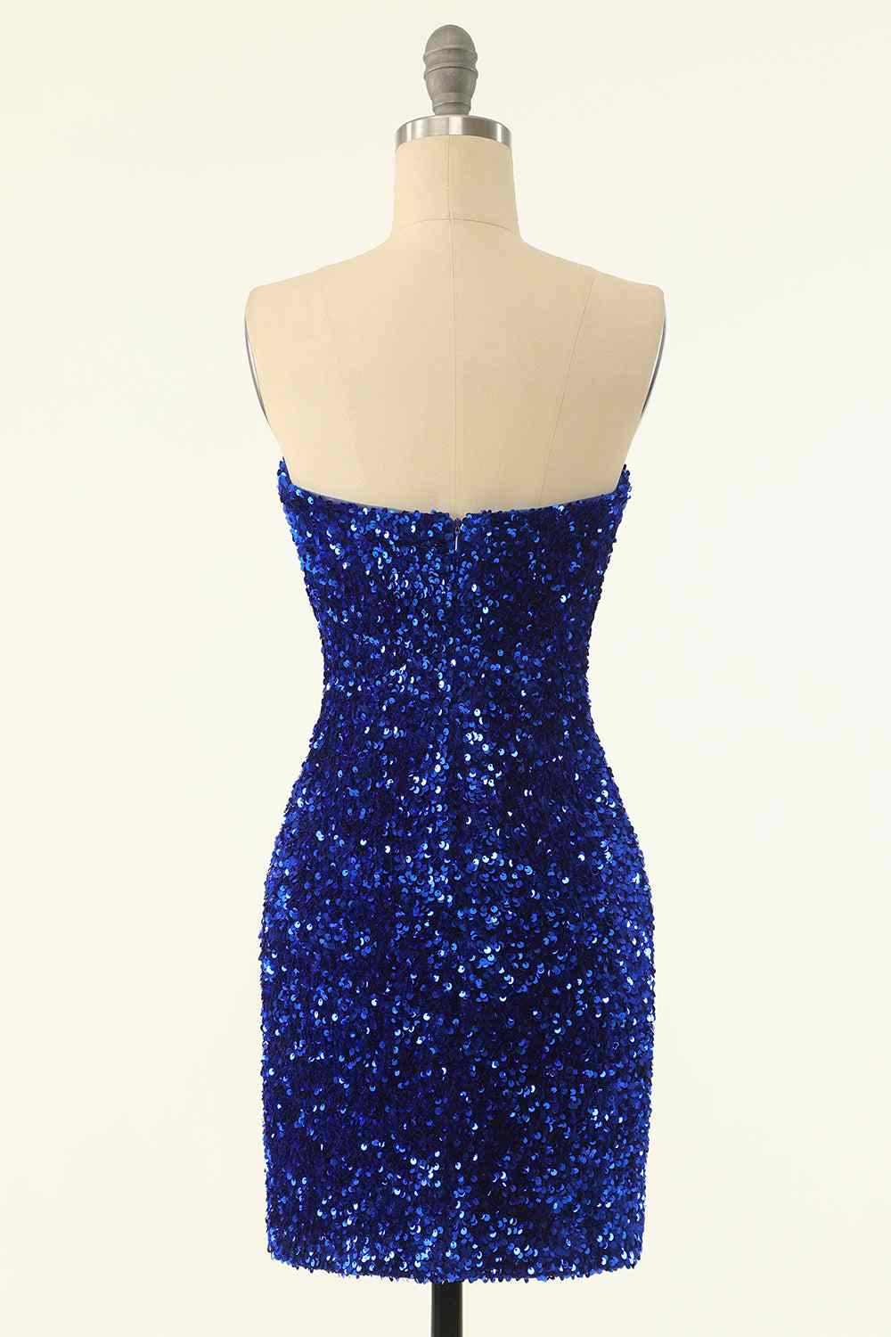 Sheath Strapless Sequins Mini Homecoming Dress