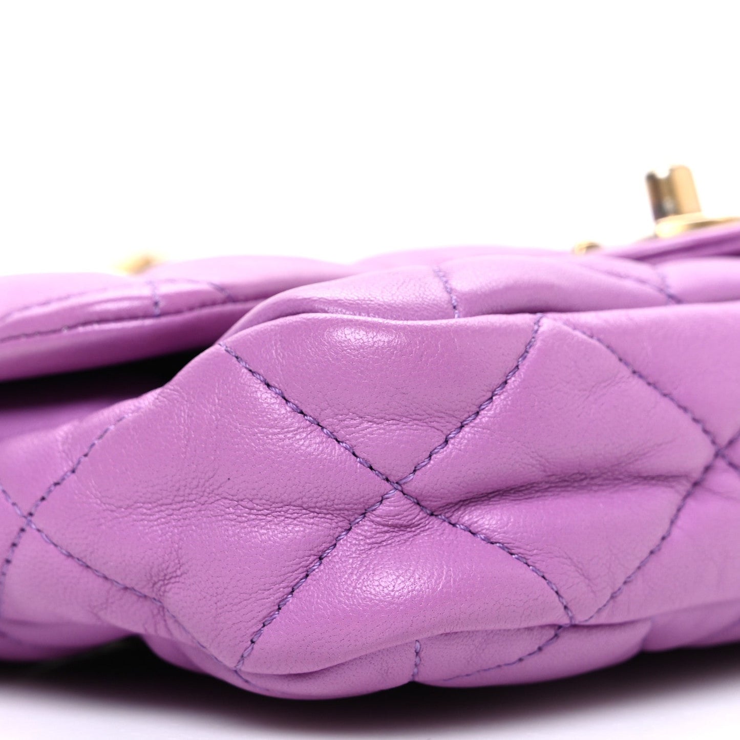 Lambskin Quilted Small CC Funky Town Flap Purple