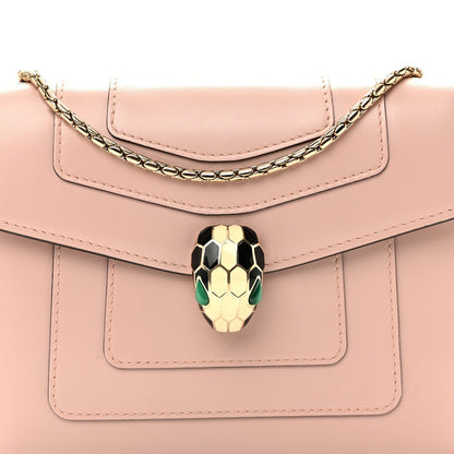 Calfskin Small Serpenti Forever Snake Strap Crossbody Bag Light Pink