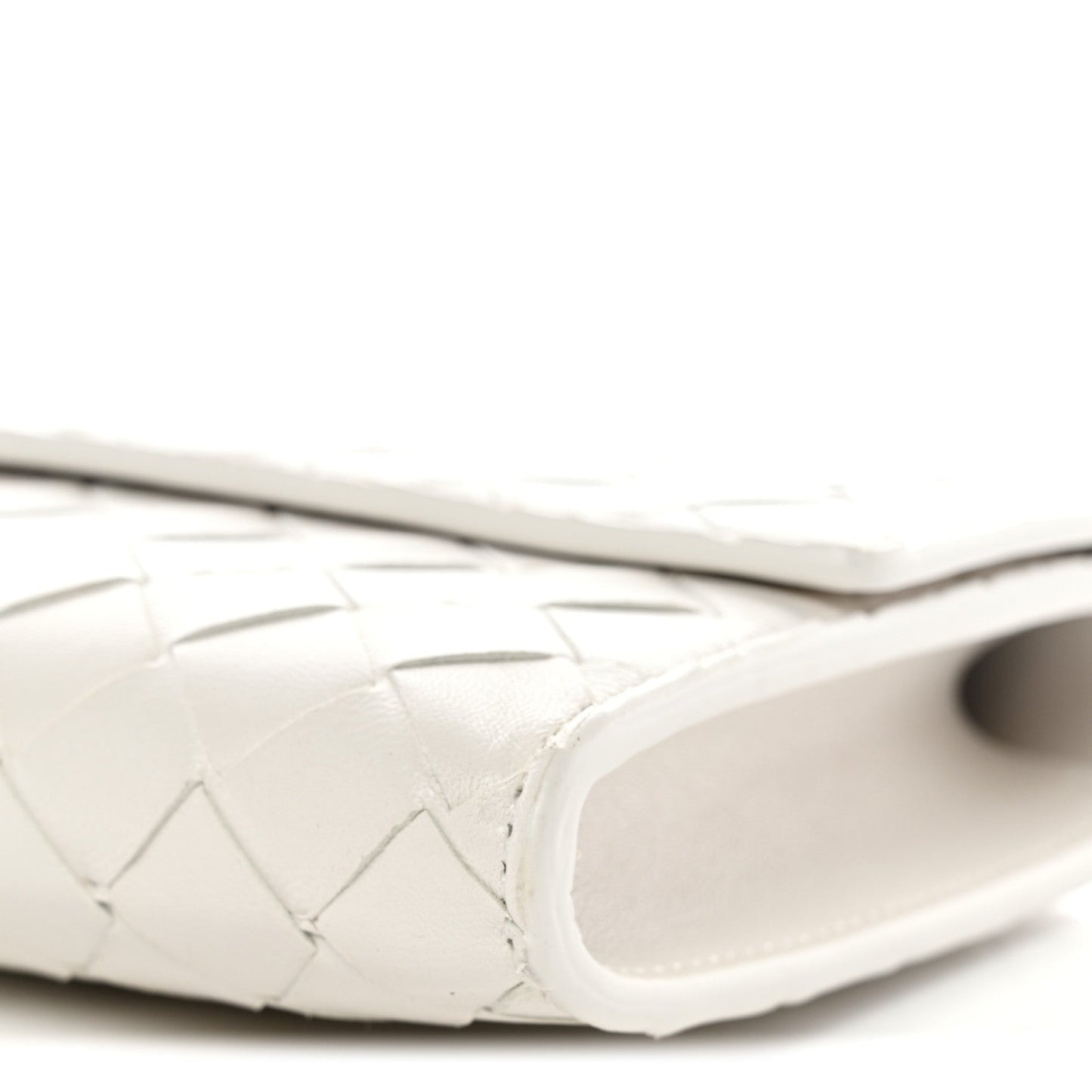 Nappa Intrecciato Long Andiamo Top Handle Clutch White