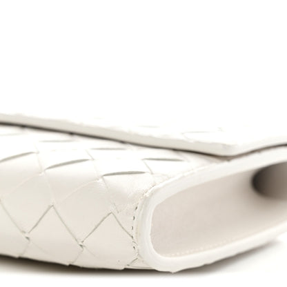 Nappa Intrecciato Long Andiamo Top Handle Clutch White