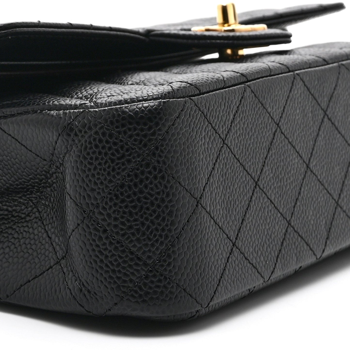 Caviar Quilted Medium Double Flap Black