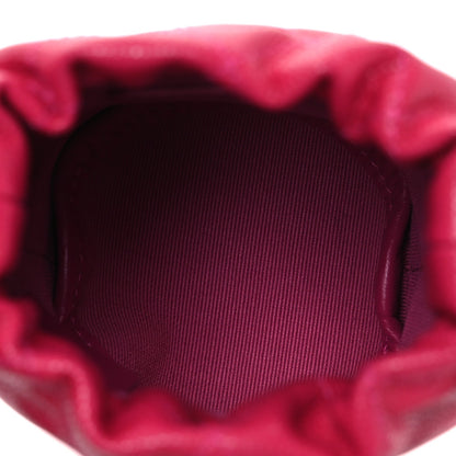 Caviar Quilted Twist Your Buttons Mini Bucket Bag Fuchsia